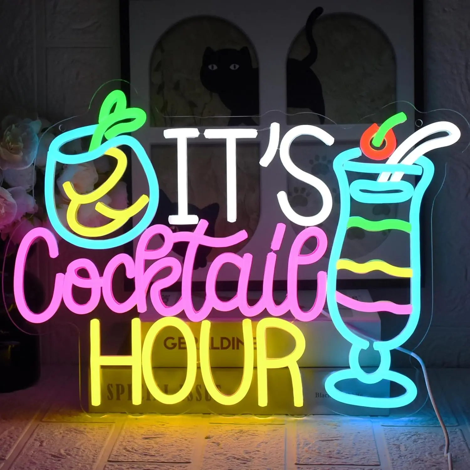 

It's Cocktail Hour Neon Sign Beer USB LED Neon Light for Bar Coffee Cafe Restaurant Party Bedroom Decoration Wall Light