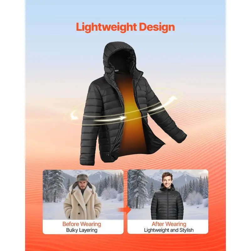 Heated Jacket for Women with 7.4V Battery, Soft Shell Electric Heating Coat, Windproof Lightweight Outerwear with 4 Heating Zones & 3 Heat Settings, for Hiking, Outdoor Work, Black view 4