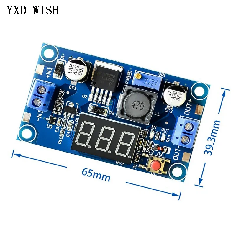 LM2596 DC-DC Buck Step Down Power Converter Module DC/DC 4.0~40V to 1.25-37V 2A Adjustable Voltage Regulator With LED Voltmeter