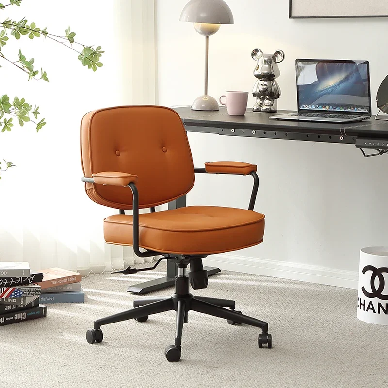 Computer chair leather lifting comfortable sedentary home office study desk study swivel chair