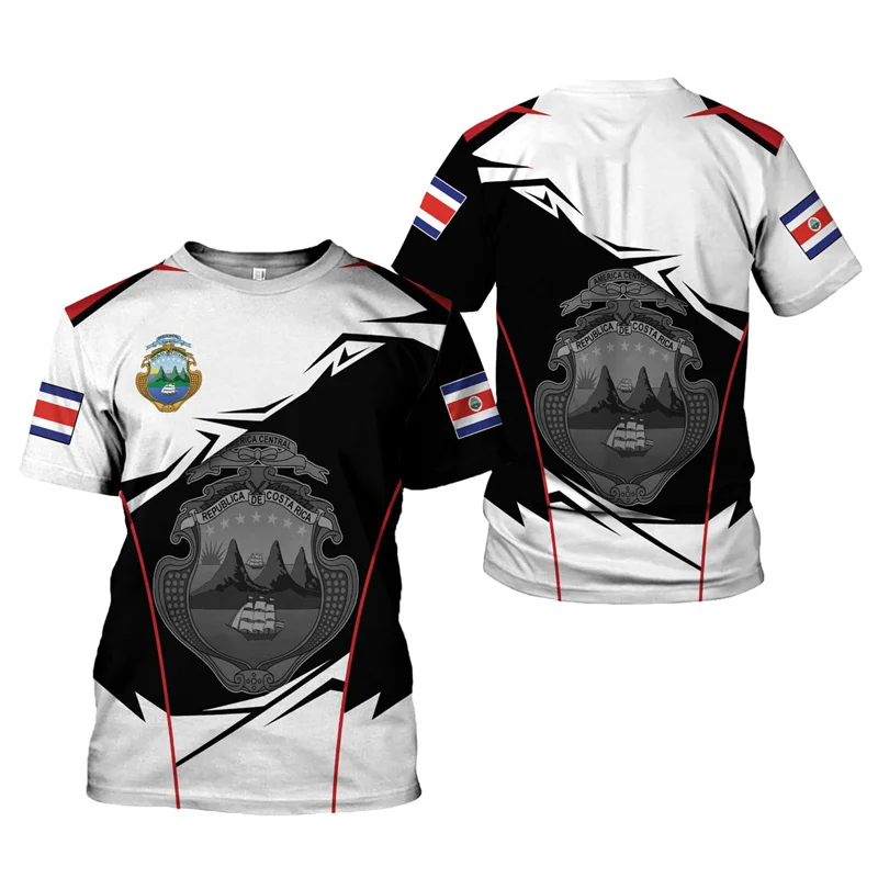 Costa Rica Flag 3D Printed T-shirt For Men Clothing Casual Top Short Sleeve O Neck Breathable Pop Culture T Shirt Oversized Tees