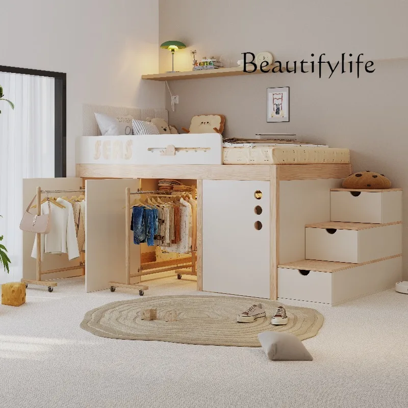 

X Luxuce Stairs Yellow Kids Beds Wooden Safety Design Modern Style Children Beds Playpen Single Camas Infantiles Furniture Home