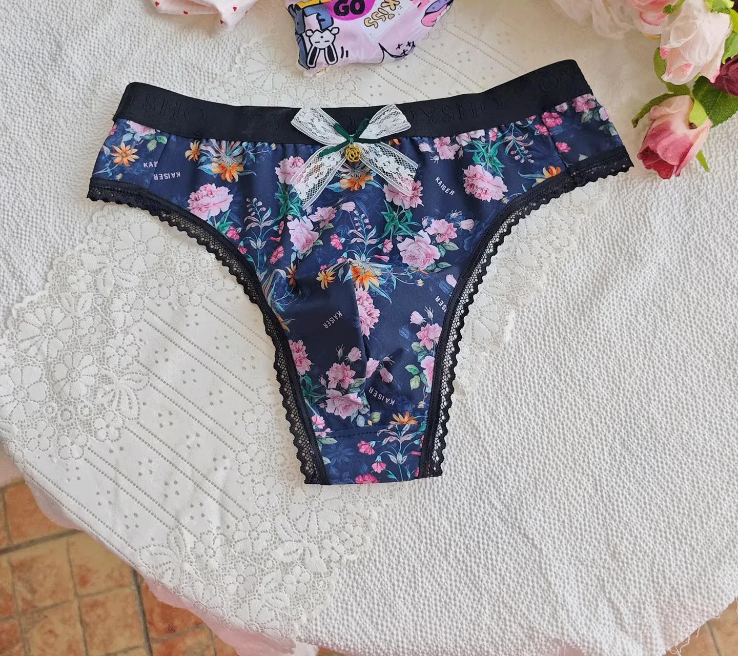 

Мужские трусы с цветочным кружевом и кружевным краем, Harajuku BF Gifts LGBQT