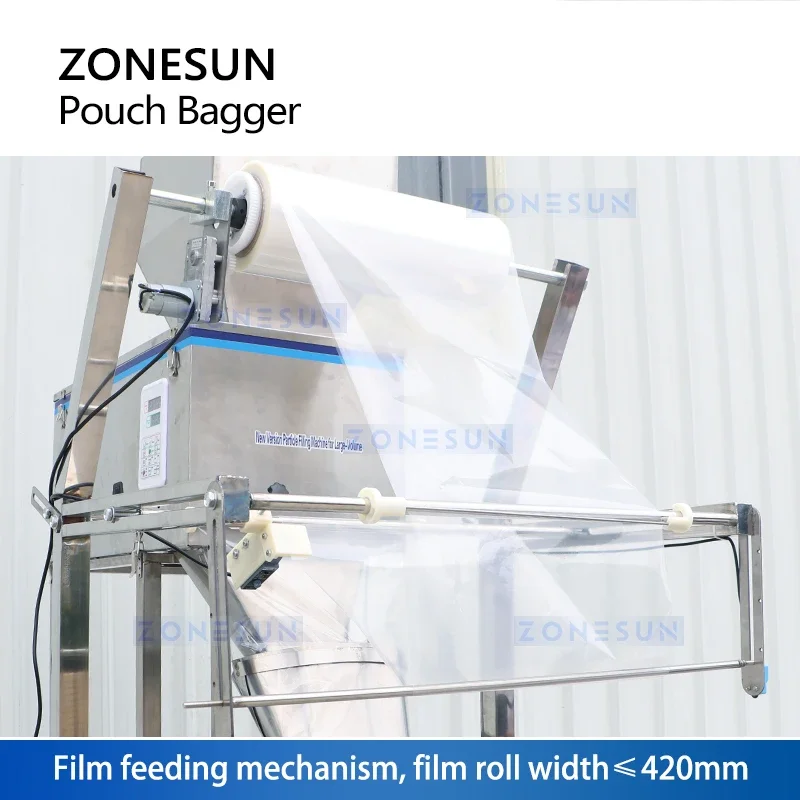 ZONESUN التلقائي العمودي شكل الحبيبية كيس مزموم وزنها ملء آلة الختم VFFS التعبئة والتغليف مجمعة حقيبة التعبئة ZS-FSK1000