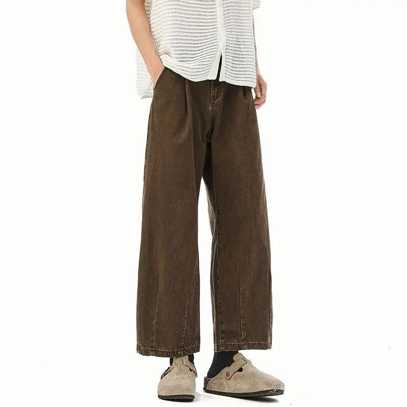 Pleated Splicing Casual Pants for Boys Summer 2026 New Thin Versatile Loose Nine-point Pants