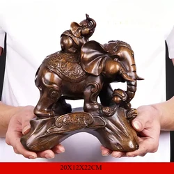 Elephant ornament Resin handicrafts Feng Shui ornaments for attracting wealth Home decor accessories Wine cabinet decoration