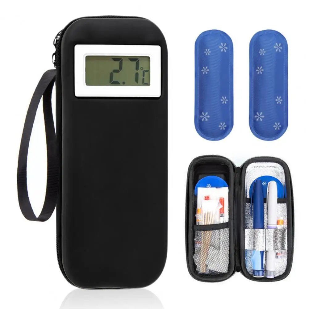 Medication Bag Portable Insulin Cooler Travel Case with Thermometer Display for Diabetic Medication Refrigerated for Travel - Image 4