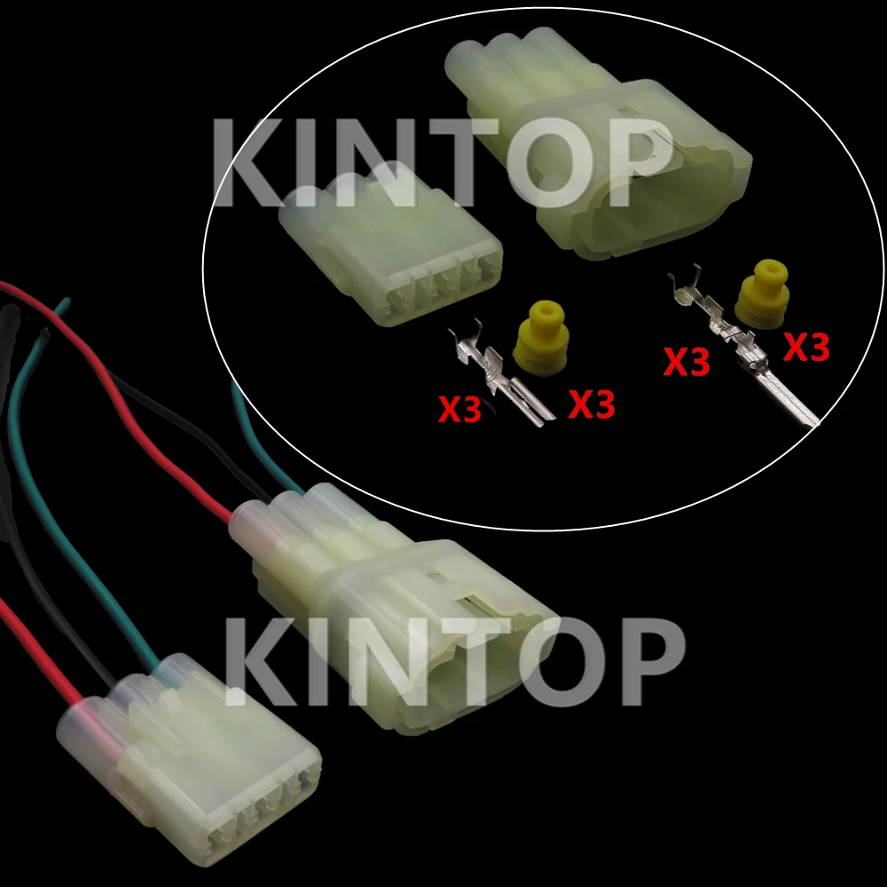 

1 Set 3 Pins Car Electric Jet Locomotive Connector 6180-3451 6187-3801Auto Oil Pump Wiring Male Female Socket Starter With Wires