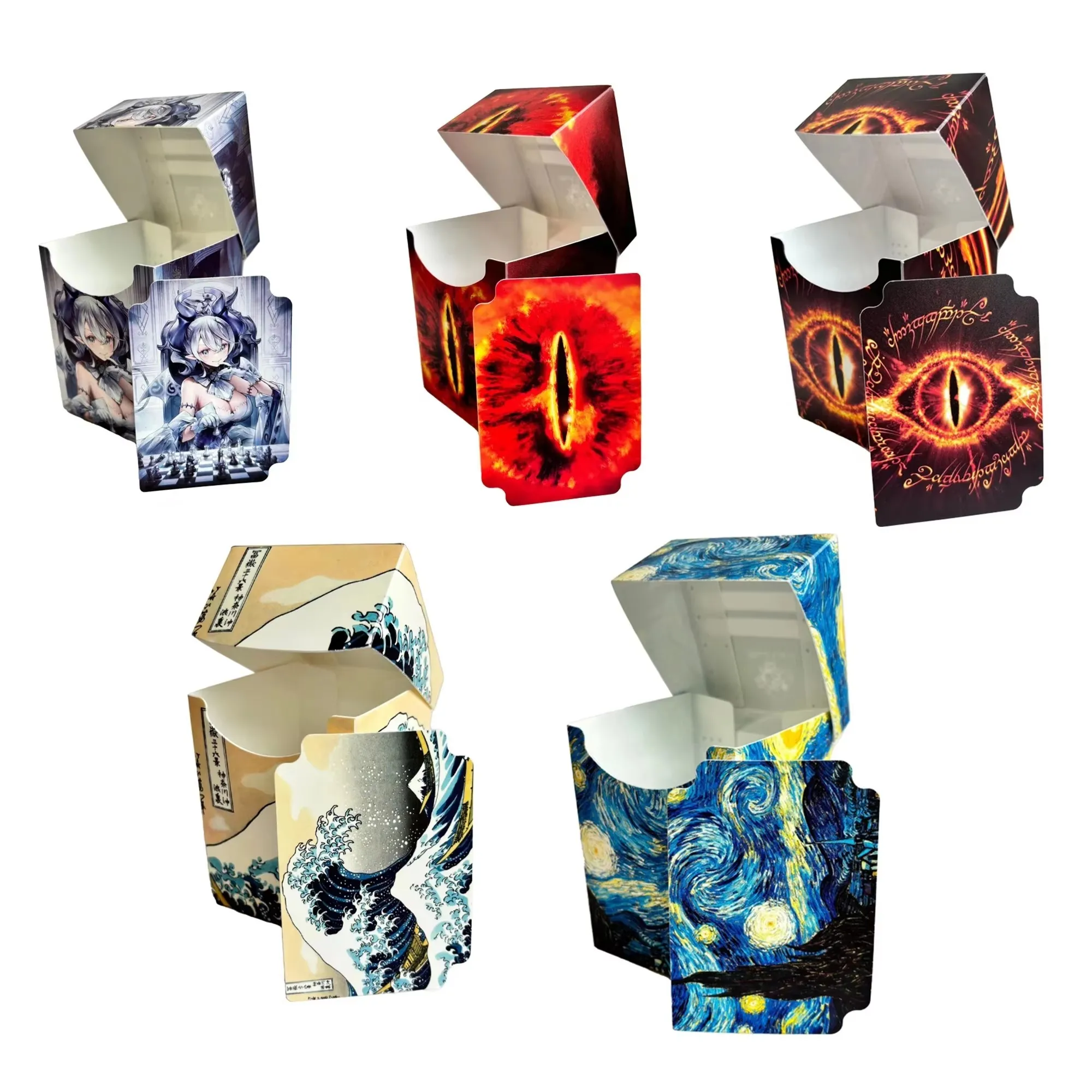 Caixas para Cartas de Jogos Broad Game, Caixa para Deck de Cartas Starry Sky Waves Eye com Capacidade para 100+ Cartas MTG, com Divisórias, Colecionável