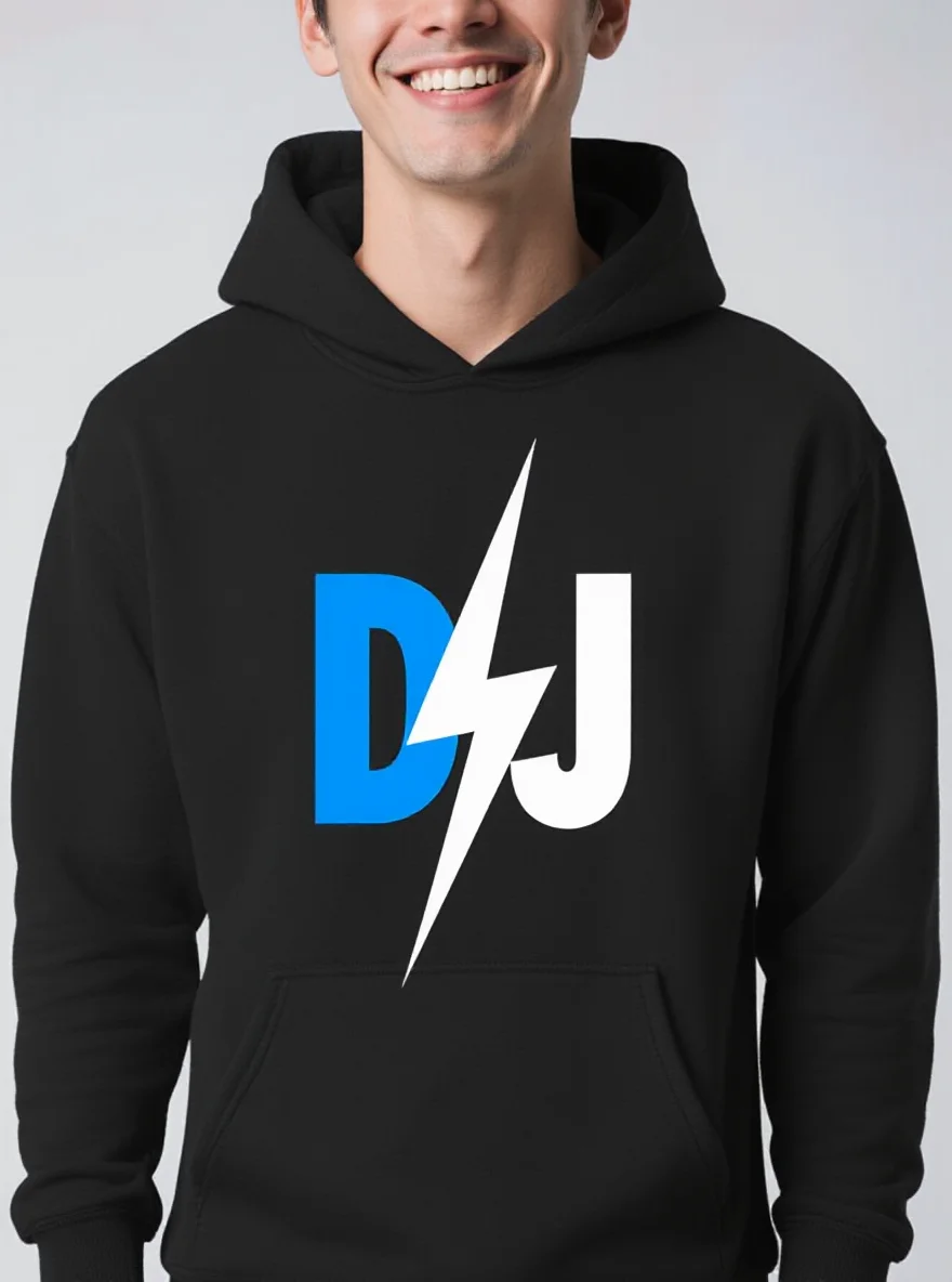 

Lightning Youth Men's Plush Hoodie, American Fashion Print, Autumn Winter, Gift