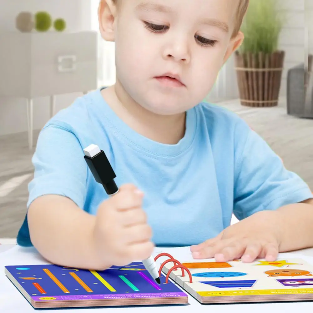 Thinking Activities Pen Control Training Book Reusable Handwriting Training Books for Kids Pen Control Workbooks to Improve