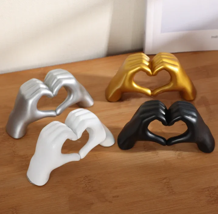 Creative Creative Heart-shaped Hand Figurine, Vinyl Craft, Bedroom Desktop Decoration, Hand Gesture Figurine.