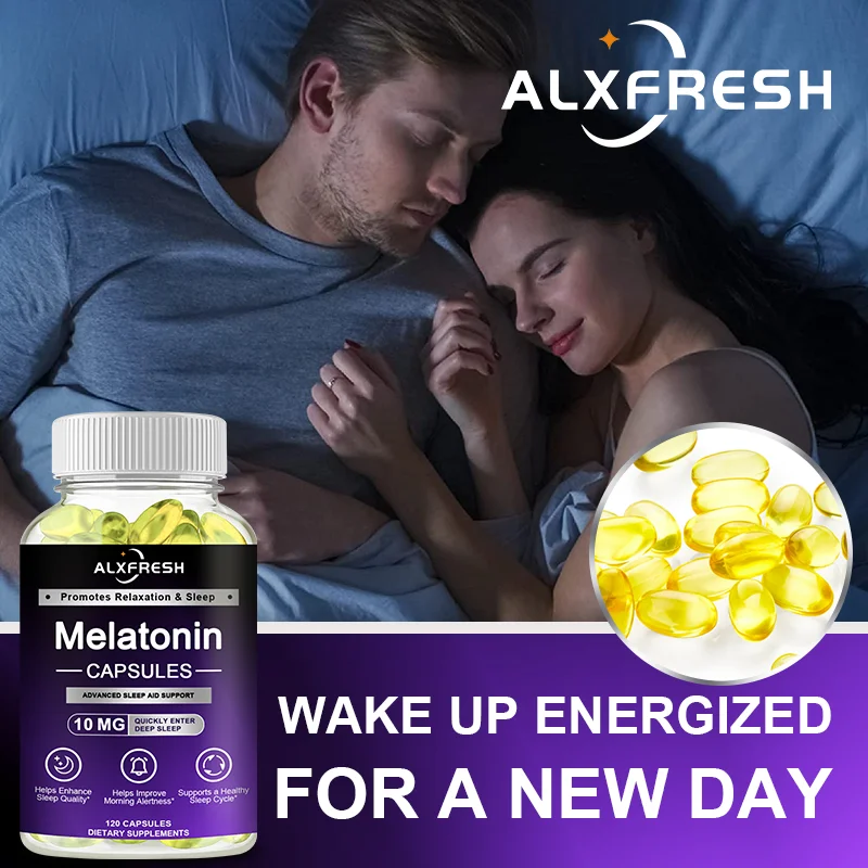 Alxfresh Melatonin 10mg with Vitamins | Gluten Free Non-GMO Vegan | Dietary Supplement