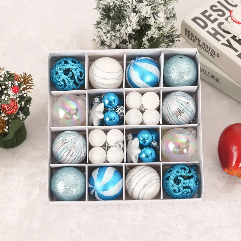 42Pcs Christmas Ball Ornaments Colored Plastic Shatterproof Xmas Baubles Set for Christmas Tree Hanging Decorations 3-6cm
