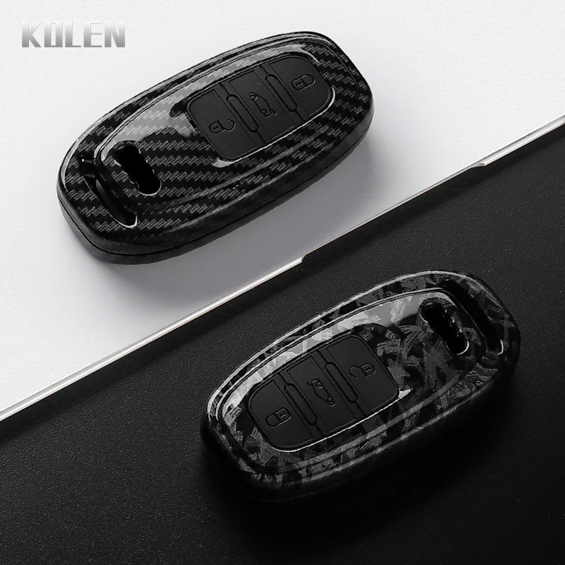 ABS Carbon Faser Auto Schlüssel Fall Abdeckung Für Audi A1 A3 8V A4 B8 B9 A5 A6 C7 A7 a8 Q3 Q5 Q7 S4 S6 S7 S8 R8 TT Geschützt Shell Fob Tasche