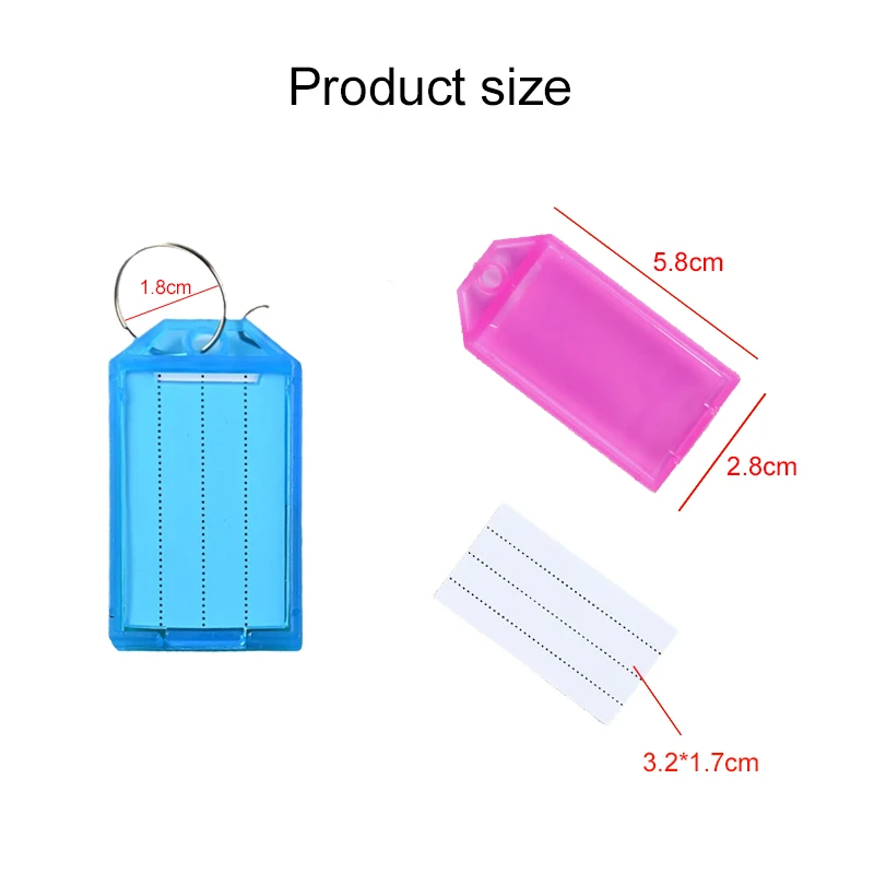   10 ~ 50 قطعة سلسلة المفاتيح العلامات الرئيسية التسمية مع حلقة سبليت DIY بها بنفسك مرقمة اسم الأمتعة علامة معرف تسمية اسم العلامات البلاستيك الملون Tmz #2