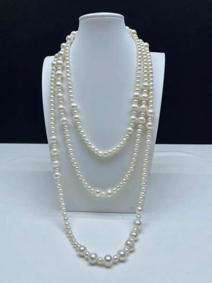 

Gorgeous 5-9mm South Sea White Pearl Necklace 68"