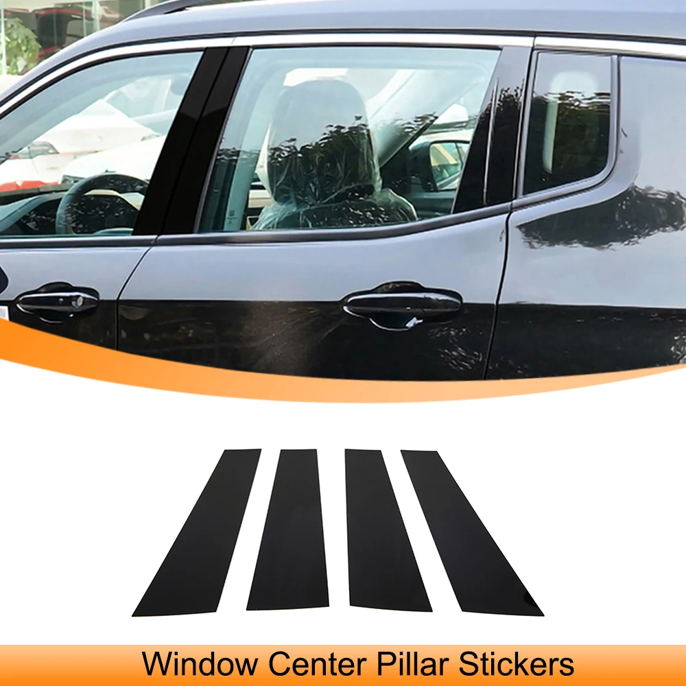 

Car Window Center Pillar Stickers Decoration Posts Cover Trim Strips for Jeep Compass 2017-2021 2022 2023 Exterior Accessories