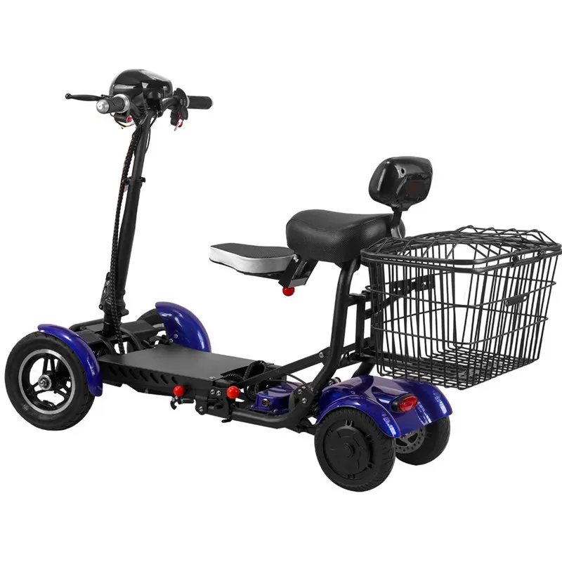 EU STOCK 4 Wheel  Lightweight Folding Electric Scooter With Seat Mobility Scooters For Seniors Foldable Lightweight With Basket