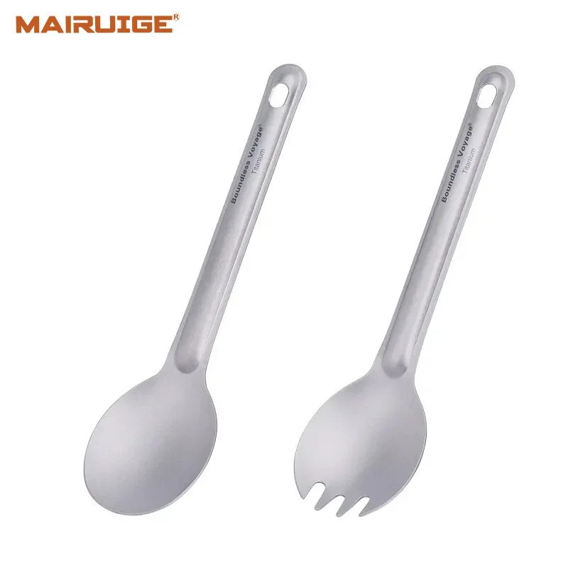 

Титановые столовые приборы Boundless Voyage, многоразовая ложка, набор Spork, легкая посуда для кемпинга, уличные столовые приборы
