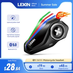 Lexin G1 Motorcycle bluetooth headsets for helmet,Bluetooth 5.0,High Definition Speakers ,Sound quality upgrade