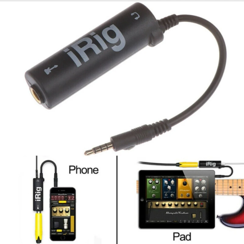 Irig gitar pengganti efek gitar dengan ponsel baru konverter antarmuka gitar telepon gitar antarmuka Audio Tuner gitar