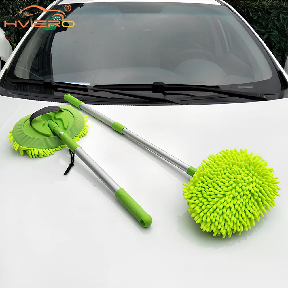 Car Wash Scrub Retractable Chenille Multi Function Long Handle Mop Soft Hair Dust Blanket Maintenance Professional Beauty Tools