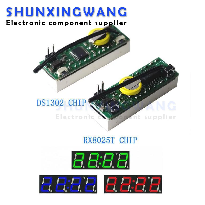 DS1302 RX8025T DS3231N 3 In 1 LED Digital Clock Temperature Voltage Module Time Thermometer Voltmeter Board DC 5V-30V