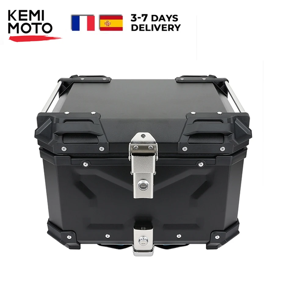 KEMIMOTO 45L/55L/65L Motorcycle Aluminum Case Tail Box Trunk with
