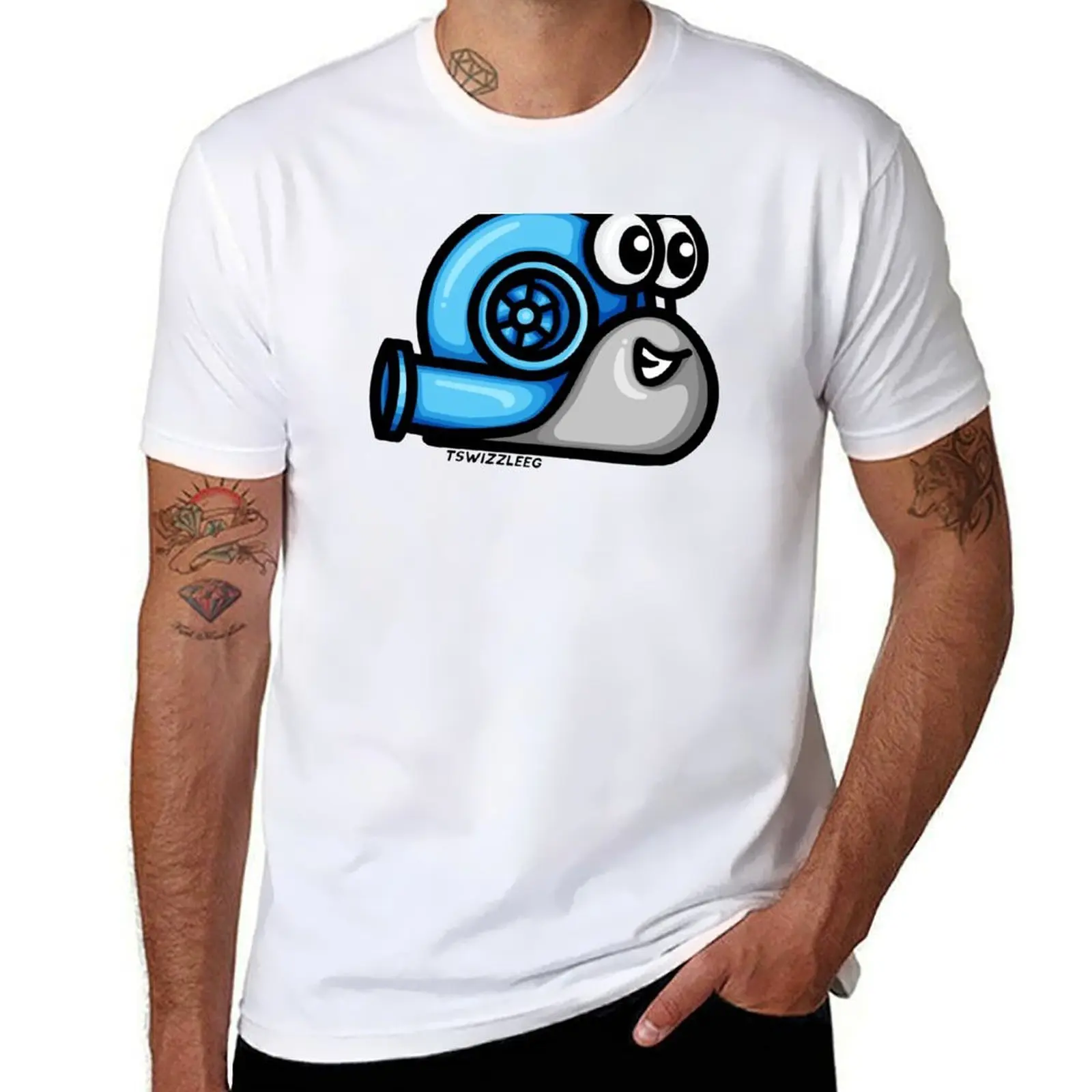 

Turbo Snail (Version 1) - Blue / Green T-Shirt cotton t shirts man 100% cotton tshirt 100% T-Shirt