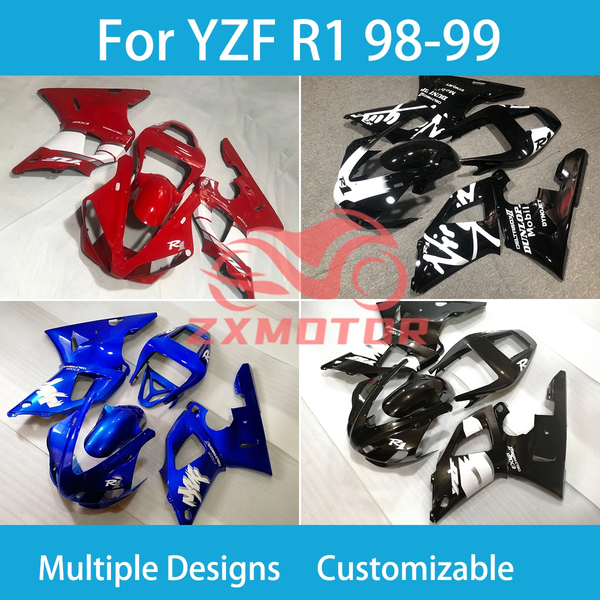 

Full Fairing Set for Yamaha YZF R1 98 99 Motorcycle Customized ZXMT Plastic High Quality Fairings Kit R 1 1998 1999