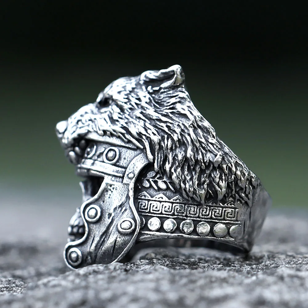 2022 NEW Men\'s 316L stainless-steel rings Vintage wolf and skull viking ring gothic high-quality Jewelry Gifts free shipping