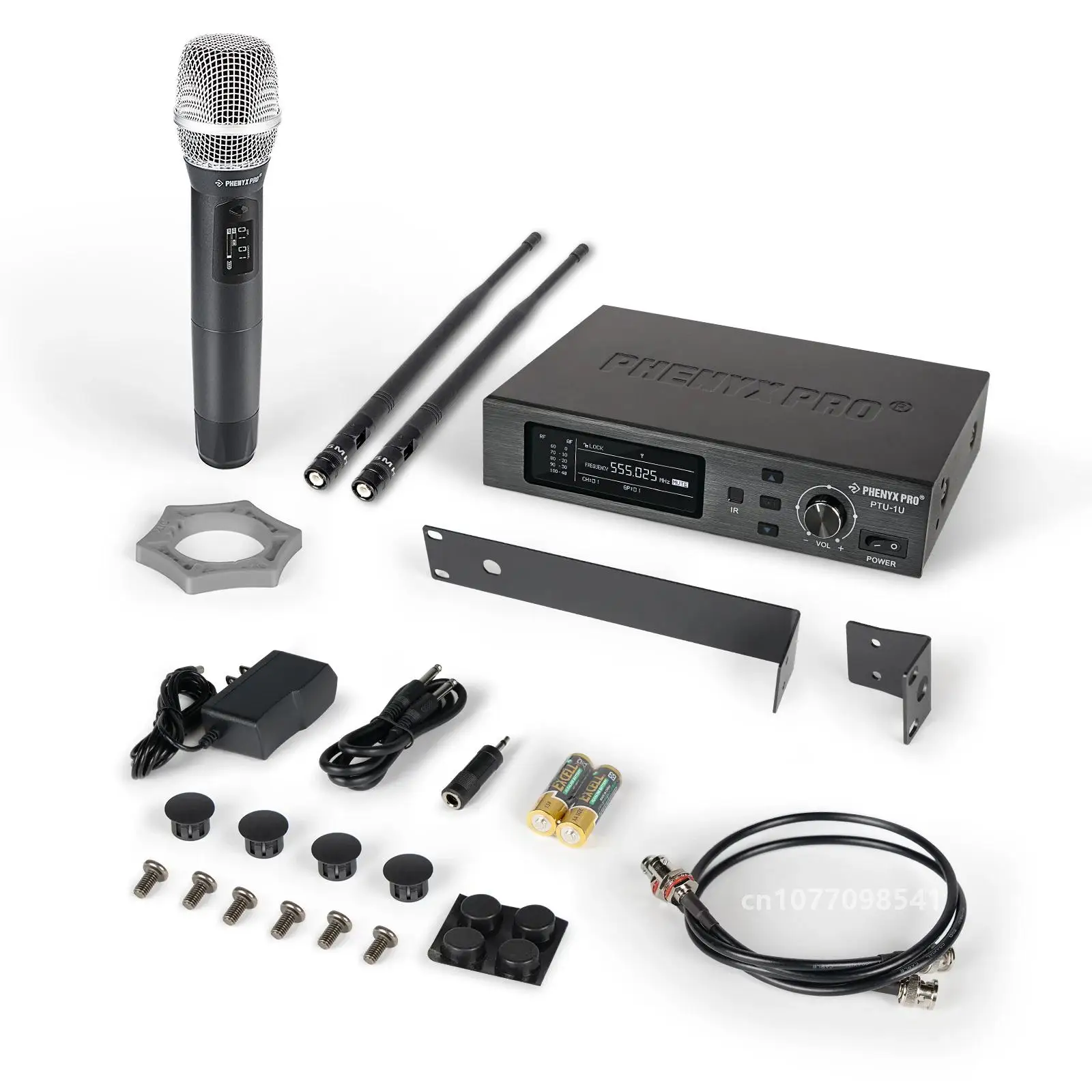 True Diversity Wireless Microphone System Single Cordless Mic Set w/Auto Scan UHF Professional Dynamic Mic for Church PTU-1U