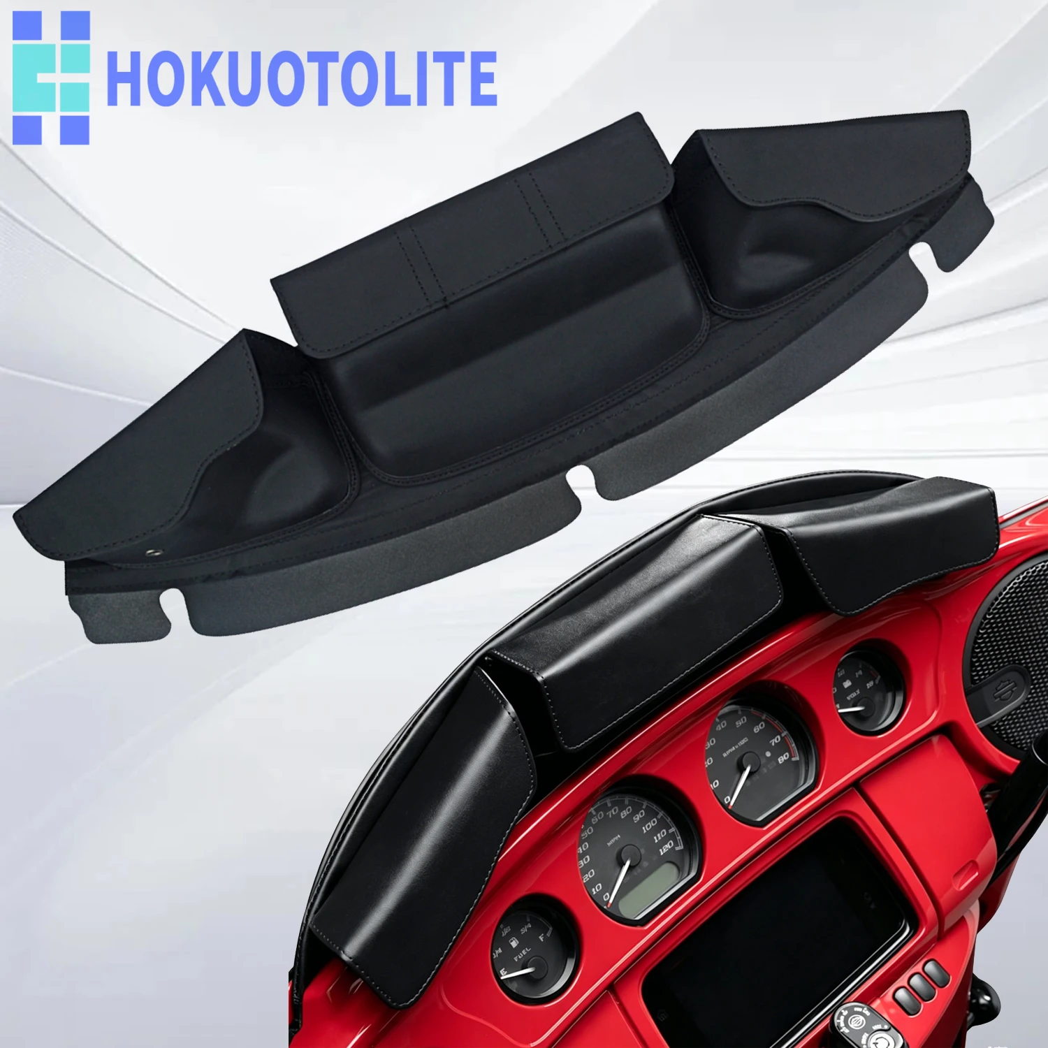 

Motorcycle Three-Pocket Batwing Windshield Fairing Pouch For Harley Touring Electra Street Tri Glide Ultra Limited 2014-2025