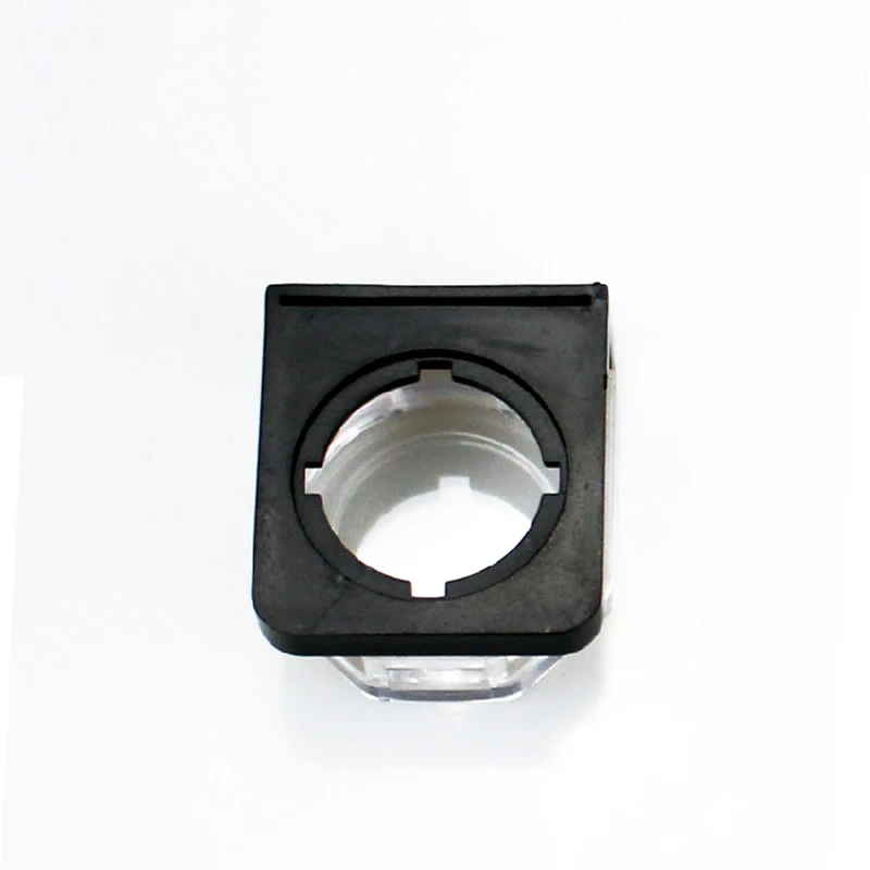Round Button Switch Protective Cover Guard Spring Hinged Case Cover Protector, Safety, Black Clear, Hole Diameter 22 mm