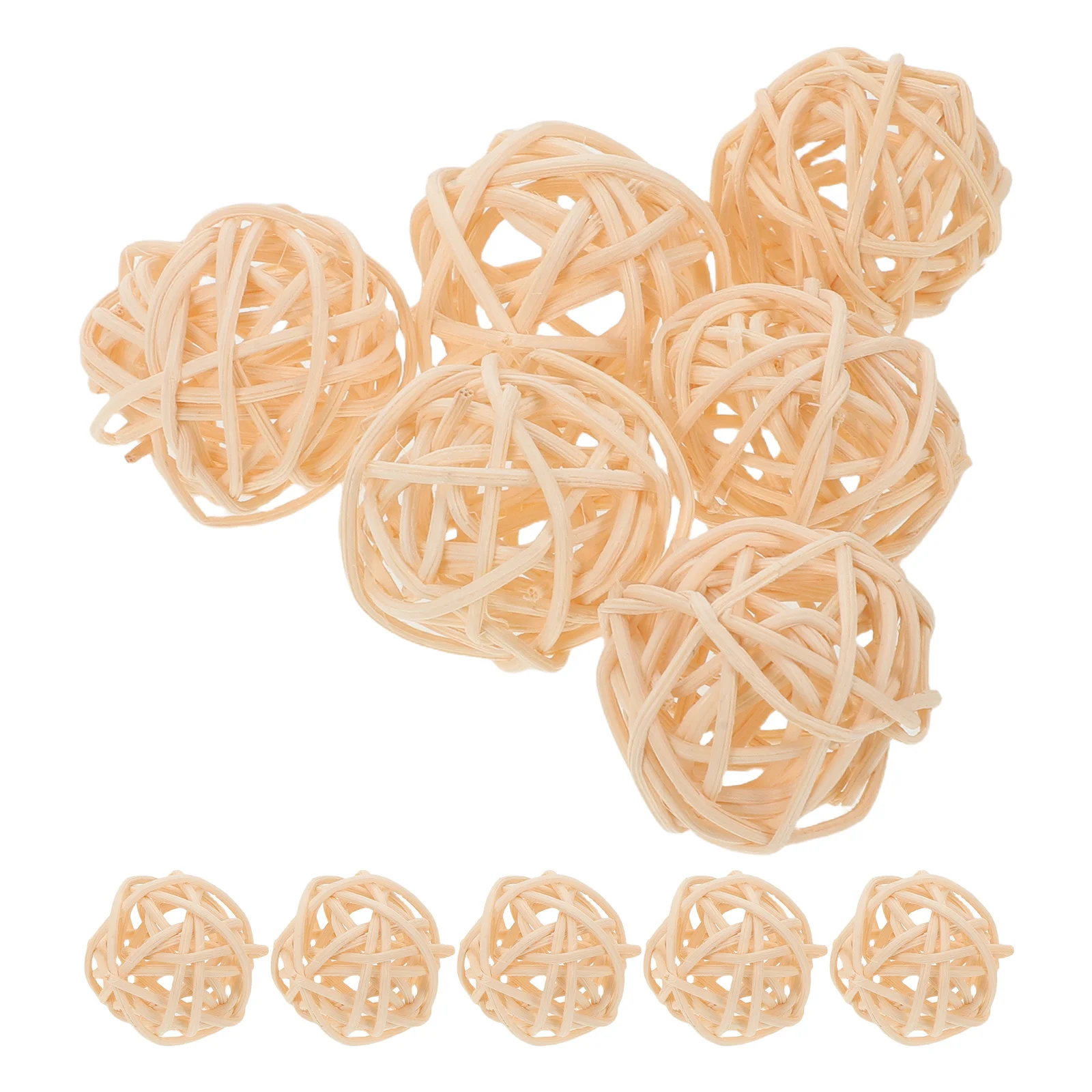 50Pcs Handwoven Rattan Decorative Balls Rustic Wicker Orbs Vase Filler Bowl Centerpiece Christmas Decor Wicker Decor - Image 2