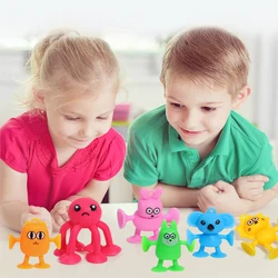 8/9pcs Cartoon Animal Suction Cup Toy Silicone Building Block Suction Bath Toy Sensory Fidget Sucker Toy Construction Set