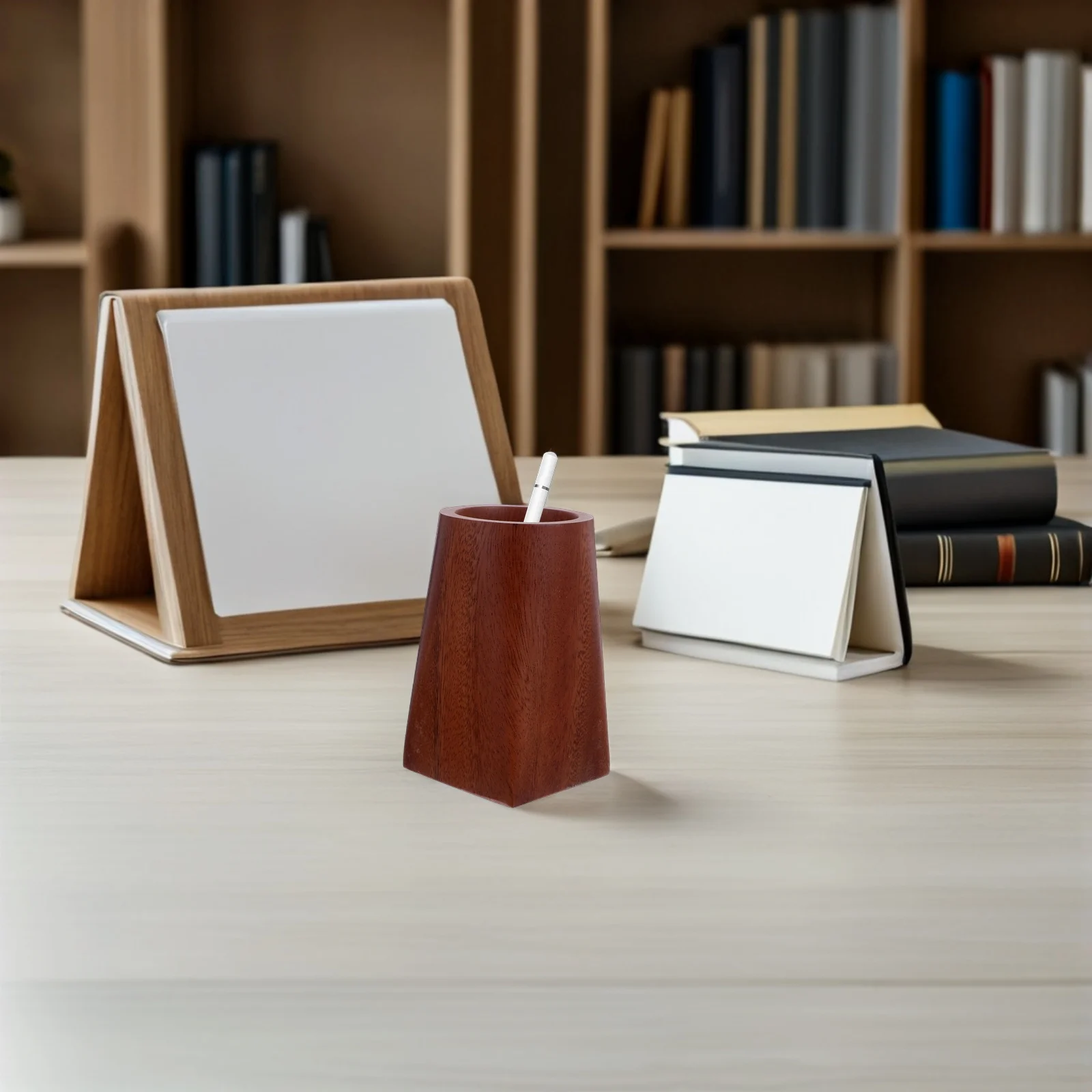 

Walnut Wood Pencil Pot Natural Solid Pen Holder Makeup Brush Cup Desk Organizer for Students Artists Office Pen Holder Desk