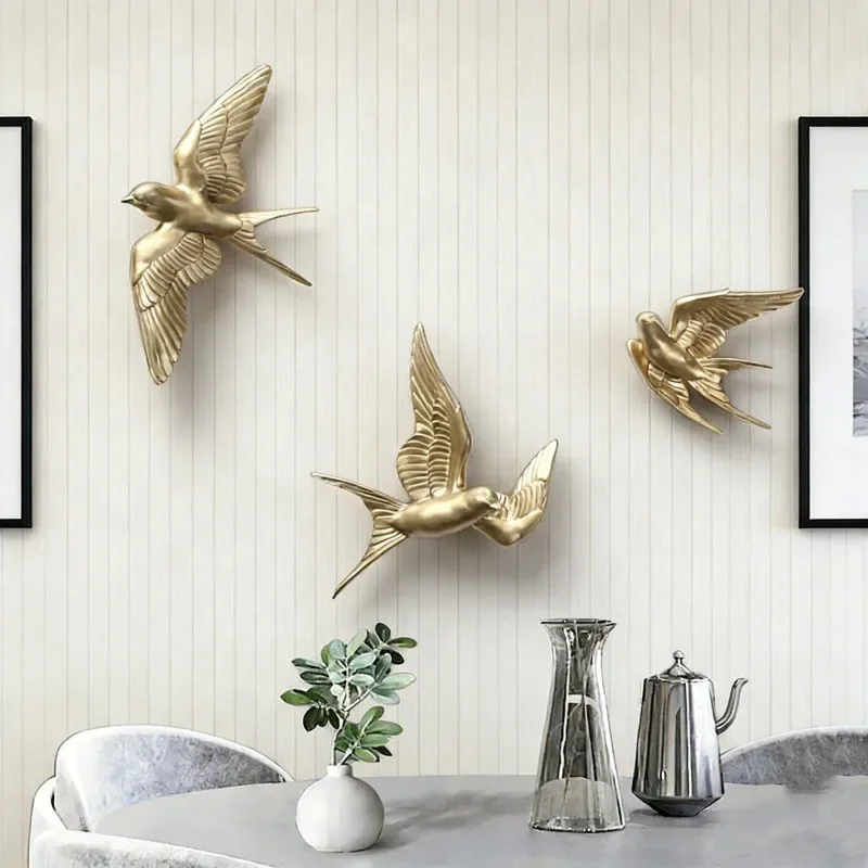 Nordic Swallow Wall Decoration Pendant Corridor Free of Punching Relief on The Wall Creative Three-dimensional Bird Wall Hanging