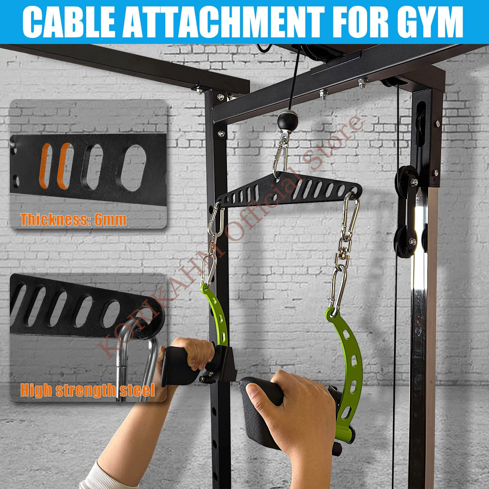 LAT Pull Down Handle Adjustable Back Training T-Bar For Biceps Triceps Arm Strength Training Pulley Fitness System Accessories