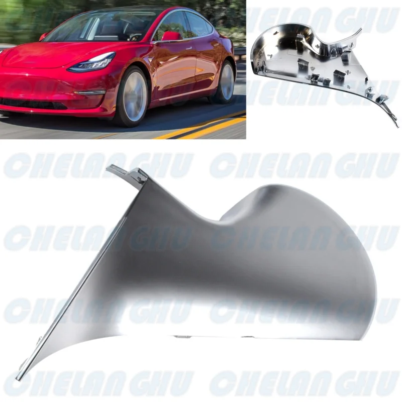 

Left Side chrome reversing mirror bottom shell cover cap car accessories for Tesla Model 3 2017 2018 2019 2020 2021