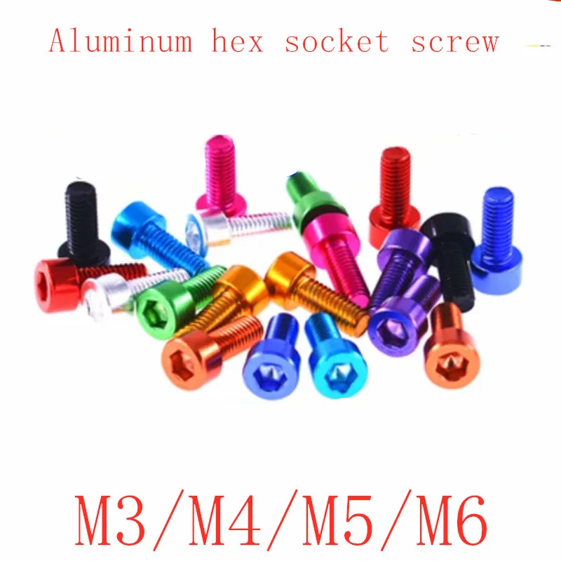 10 Stück Aluminium-Inbusschrauben DIN912 M2 M2.5 M3 M4 M5 M6 Bunte Aluminium-Sechskant-Innensechskantschrauben – Detail 3