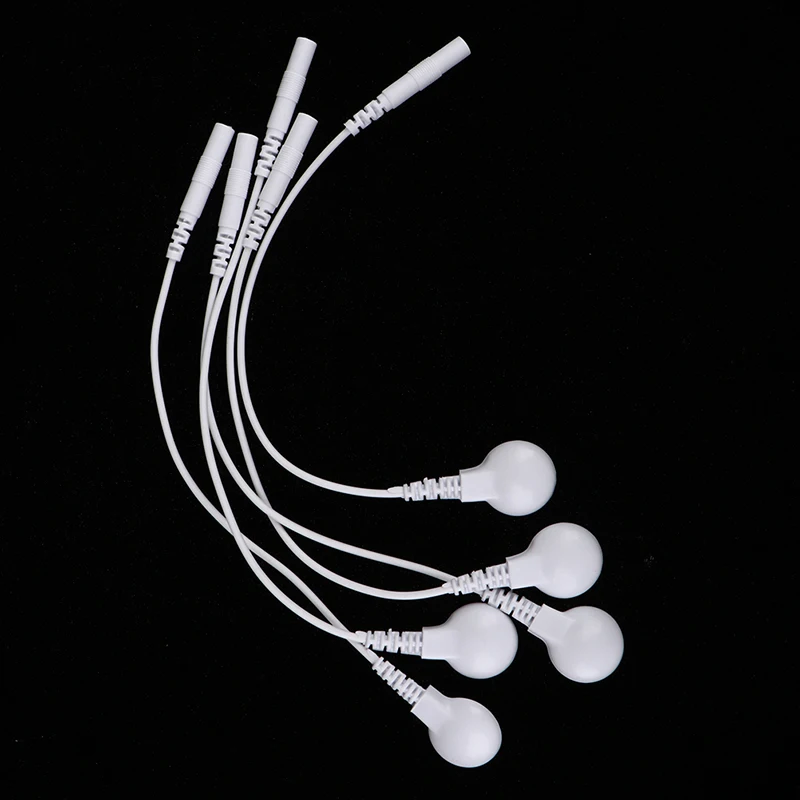 5 Pieces Lead wire cable  Adapter Tieline Short Cables Electrode Wires With Snap 3.5mm Plug Hole 2.0mm For Massager Machine Use