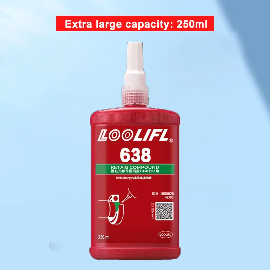 Loctitt 638 adhesivo para rodamientos pegamento cilíndrico compuesto de retención de alta resistencia rodamiento de pegamento anaeróbico adhesivo de retención cilíndrico