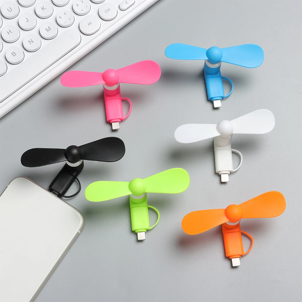 Mini ventola USB ventola di raffreddamento flessibile ventole portatili Summer Cool laptop Desktop cellulare Cooler 2 in 1 Micro USB Type-C plug
