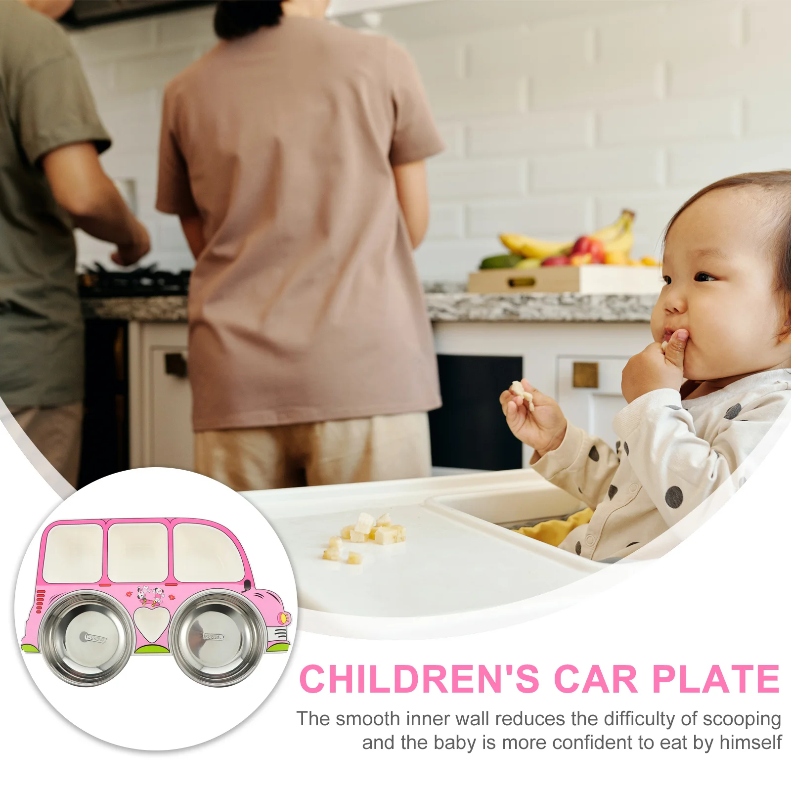 

1Pcs Dinner Plate Car Shape Detachable Food Plate Smooth Easy Tableware for Home Outdoor