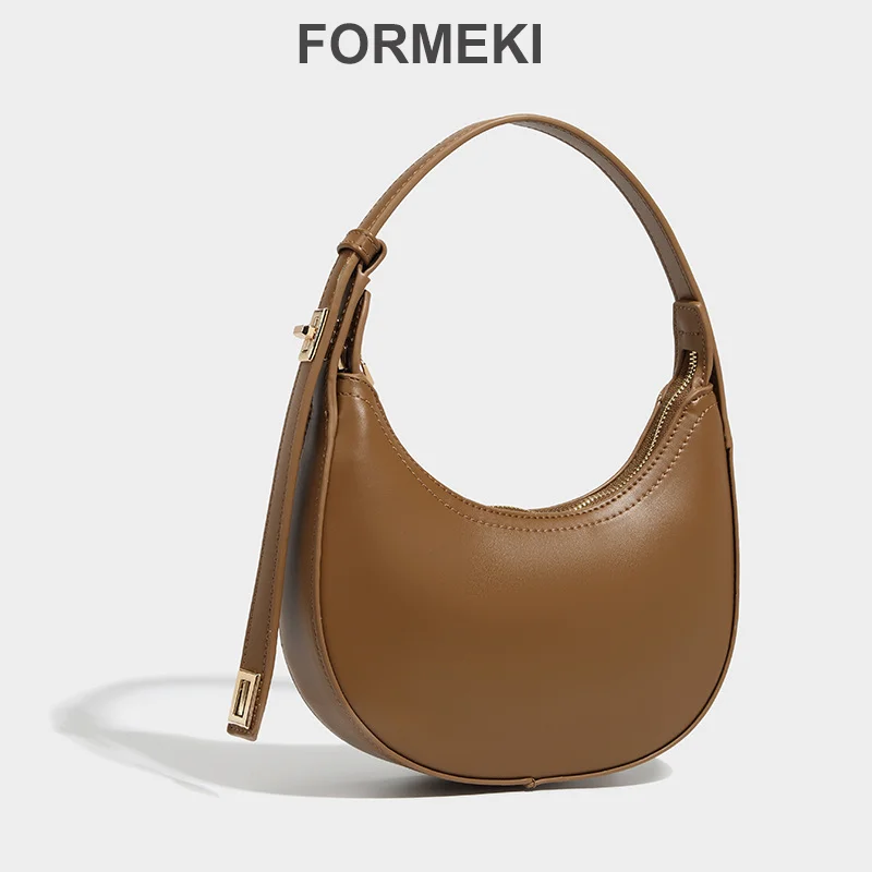 Formeki 5 Colors New Arrivals Women Bag Handbag For Women Half Moon Bag Fashion All Match Vintage Shoulder Bag