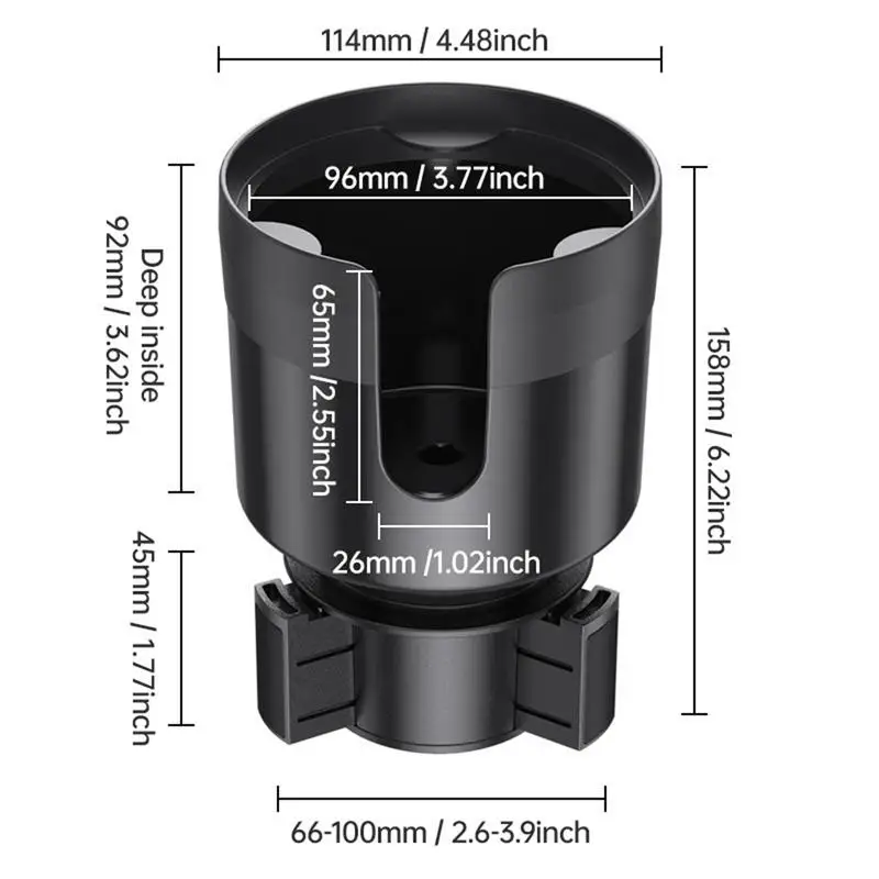 Adaptador de portavasos automotriz para coche, inserto extensible ajustable para bebidas, limitador de vasos de agua