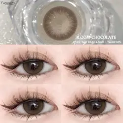 FUNSACHY 1Pair Natural Brown Contact Lenses for Eyes Colored Lenses Gray Pupils Big Eye Lenses Fashion Beauty Contacts Yearly