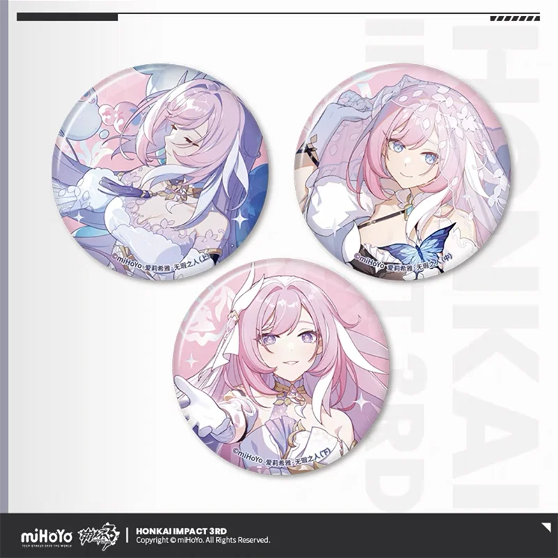 Sunsyea Honkai Impact 3rd Official Merch miHoYo Original Authentic Stigma Series Badge Elysia Bronya Fu Hua Kiana Li Sushang